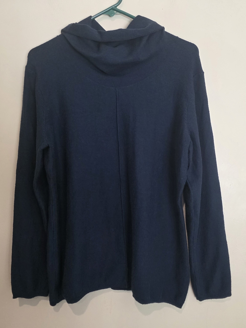 Calvin Klein Jeans Navy Solid Cowl Neck Ribbed Knit Pullover Sweater Women L